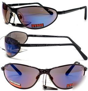 Barcelona blue mirror lens safety glasses sunglasses