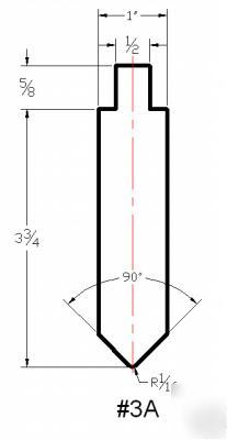 Press brake die tooling punch #3B x 35