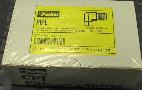 Box of 10 parker pipe street elbow 90 degree hc 4-4 se-