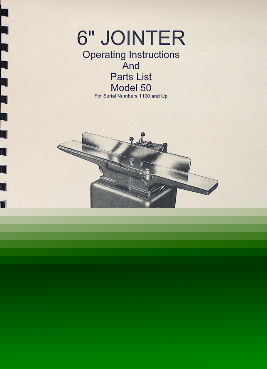 Powermatic 6 jointer model 50 manual, parts list