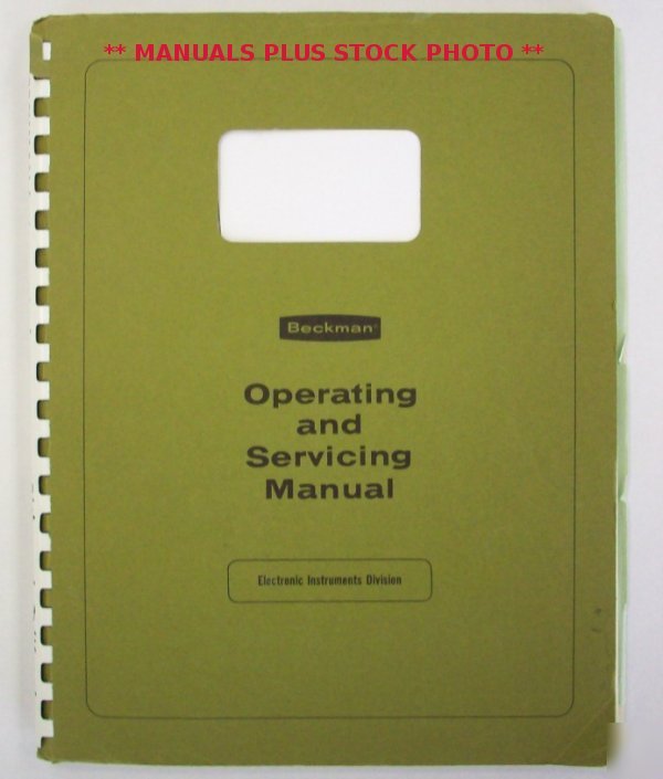 Beckman DM15/DM20 op/service manual - $5 shipping 