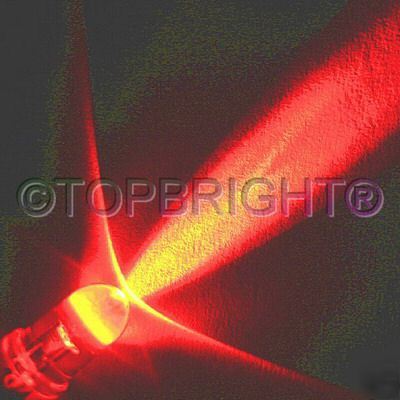 20 pc megabright red led 5MM 30KMCD free resistor