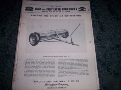 Ford lime/fertilizer spreaders 20-9 - 20-10A oper instr
