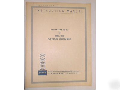 Singer/gertsch dm-3 peak deviation meter manual