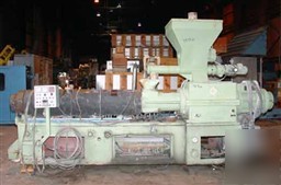 Used: bandera twin screw extruder, (2) 130MM screw diam