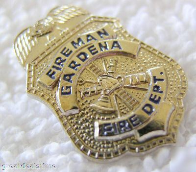 Gardena,ca~fire dept.mini silver eagle fireman badge