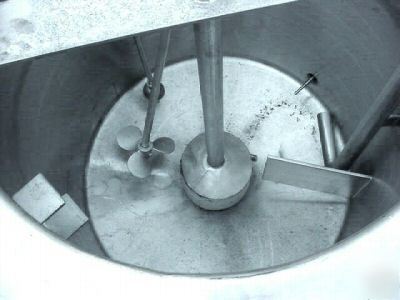 15 gallon jacketed stainless steel tank and mixer 