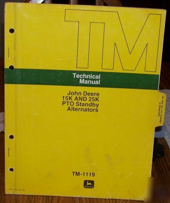 John deere 15K &25K pto standby alternators tech manual