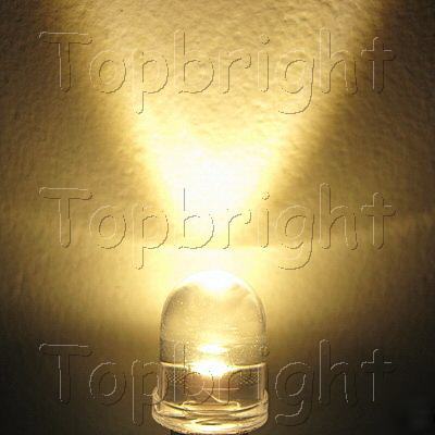 New 50 pc 10MM 40Â° 5-chips warm white led 100MA 220KMCD 