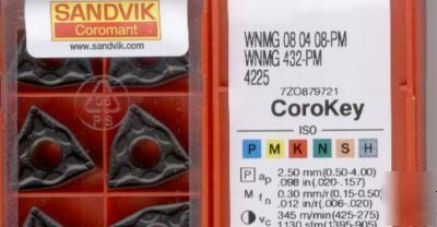 Sandvik turning inserts wnmg 080408-pm 4225 . 1 pcs