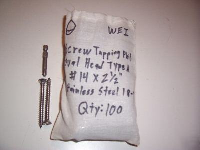 Screw sheet metal #14 x 2 1/2 phil head stainless steel