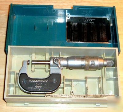 Tesa 0-1 window micrometer 0 to 1 inch with box