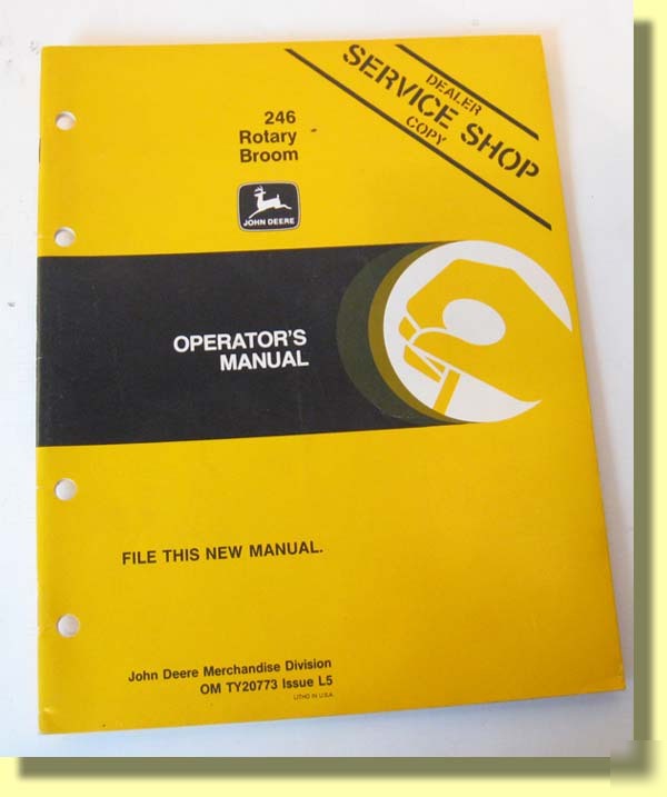 John deere operator manual 246 rotary broom