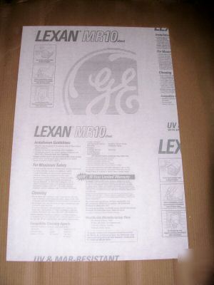  MR10 lexan clear 1/4 x 20.1/2 x 18.3/4