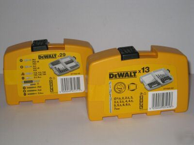 Dewalt 13 pc hss drill bit & 29 pc screwdriver bit sets