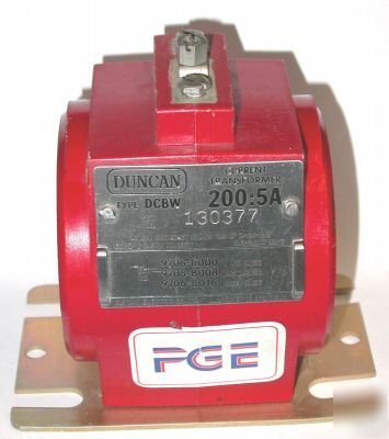 Duncan dcbw current transformer 200:5A cat# 9706-8008