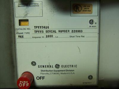 Ge power break TPYY5616 1600 amp breaker - powerbreak