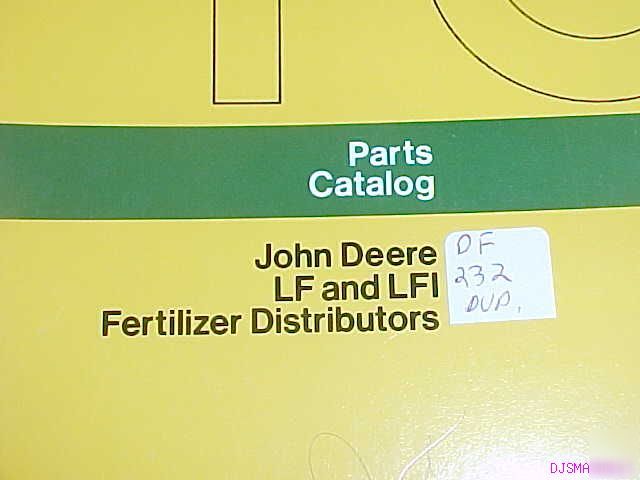 John deere lf lfi fertilizer distributors parts catalog