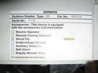 Siemens sbs 3200 SBS3232 SBS3232F 3000 amp SB32TLI