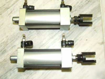 (2) phd air cylinders,w/flow cntrls, AVP1-1/8X1-3/4-e