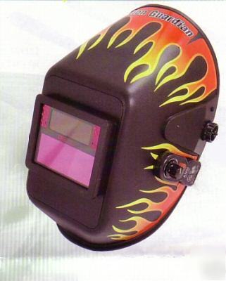 Trident welding helmet face mask with auto dimming.