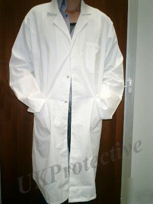 White lab work medical doctor coat - size large