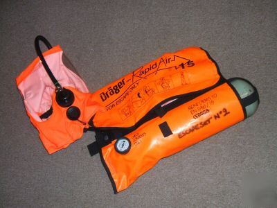 Drager rapid air 15 escape kit + mask, cylinder & guage