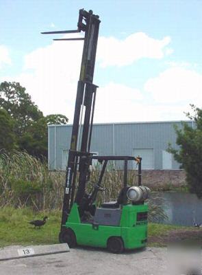 3000 lb mitsubishi forklift 82-180 lpg, cushion,ss,ps,0