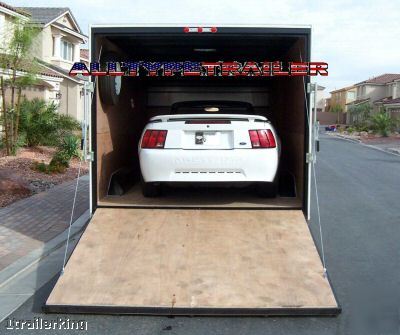 Motorcycle atv car hauler utility 16' enclosed trailer 