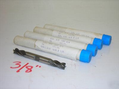 New 4 hss double end mills 3/8