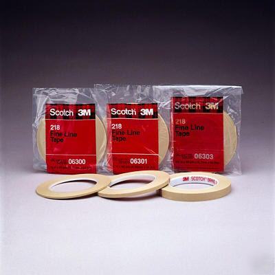ScotchÂ® fine line tape 218 06301-1/4 in x 60 yd, 12/cs