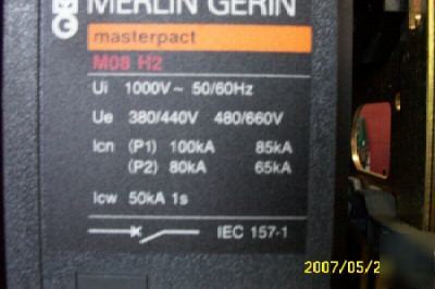 Merlin gerin masterpact MP08 H2 800 amp breaker