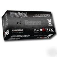 Midknight black powder free nitrile examination gloves