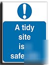 A tidy/safe site sign-s.rigid-200X250MM(ma-042-re)