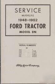 New ford 8N tractor service manual 1948-1952