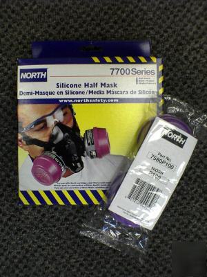 North 7700-30 half mask + 2 7580 P100 cartridges