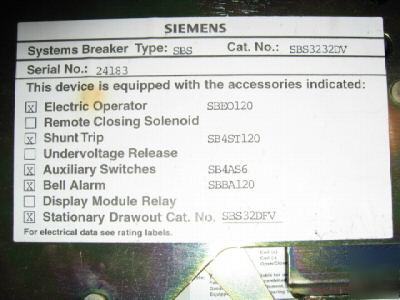 Siemens sbs 3200 SBS3232 SBS3232DV 3000 amp SB32TP02