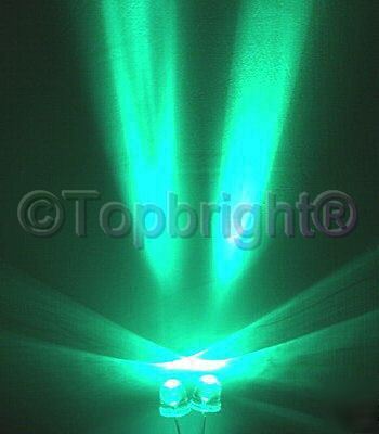 50 pcs mega bright green led 10MM 60,000 mcd f/r