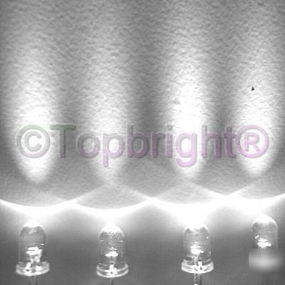 500X ultrabright white led 5MM 8,000MCD free r&s/h