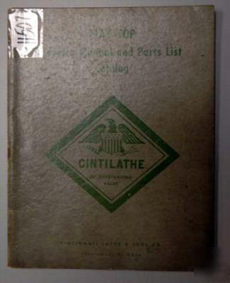 Cincinnati service & parts manual tray-top cintilathe: