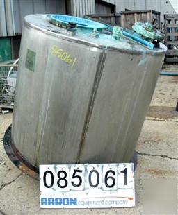 Used: mix tank, 525 gallon, 304 stainless steel, vertic