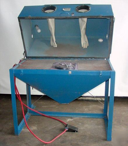 Cyclone sandblast cabinet/flip top/side door,abrasive