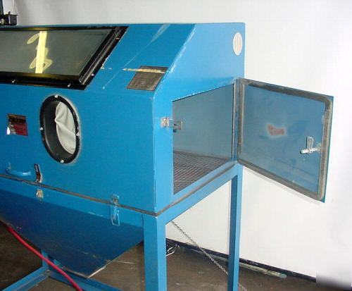 Cyclone sandblast cabinet/flip top/side door,abrasive