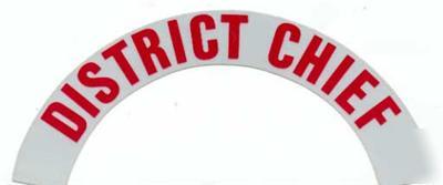 Fire helmet crescent decals district chief red