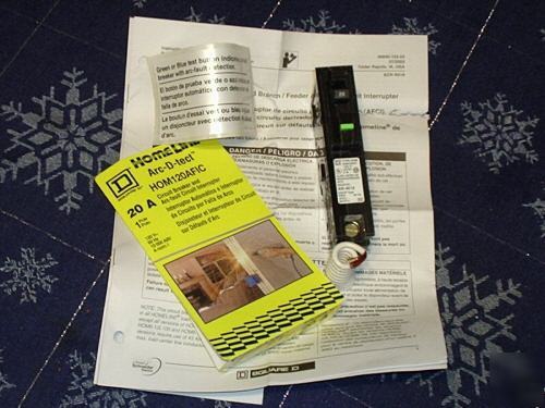 Square d homeline 120 v 20 a arc-d-tect arc detect afi
