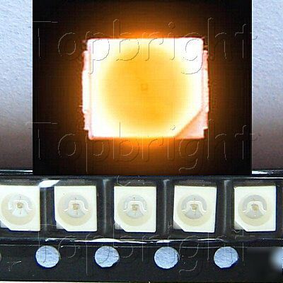 New 200 pc plcc-2 power top smd smt 1300 mcd orange led 