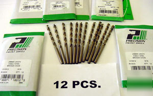 New (12) #39 cobalt jobber drills - precision twist