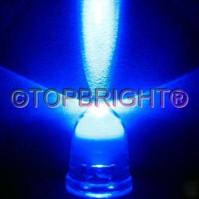 50 pcs mega bright blue led 10MM 60,000 mcd f/r