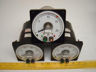 Lot of three mitsubishi amp load meter lr-11MR
