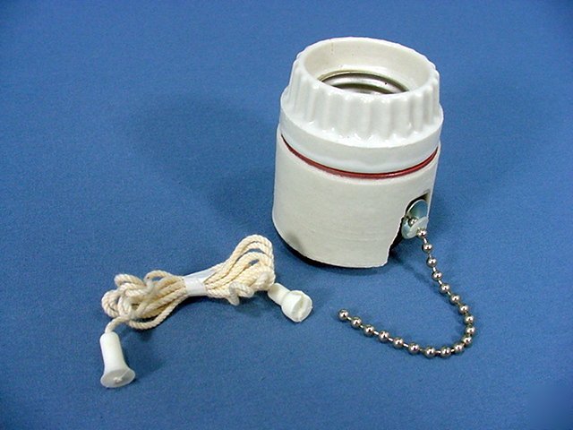Porcelain lampholder socket pull chain ring type 9814